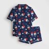 Fourth Of July Red White Blue USA Flag America Stars And Flags Patriotic 4th Of July Popsicles Satin Pajama Set 2
