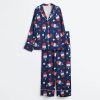 Fourth Of July Red White Blue USA Flag America Stars And Flags Patriotic 4th Of July Popsicles Satin Pajama Set 3