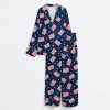 Fourth Of July Red White Blue USA Flag America Stars And Flags Satin Pajama Set 3