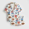 Fourth Of July Red White Blue USA Flag America Western Cowboy Boots Satin Pajama Set