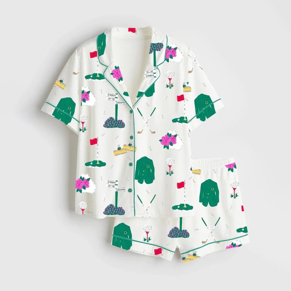 Golf Happy Masters Week Satin Pajama Set