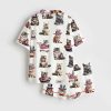 Independence Day Cat 4th Of July Satin Pajama Set 2