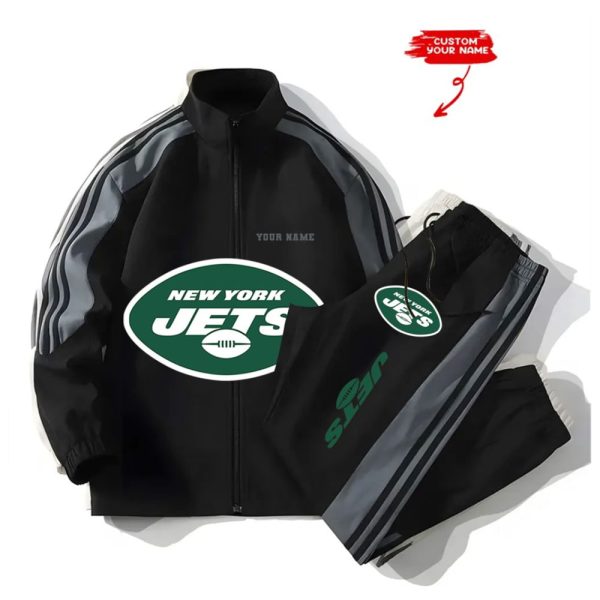 Jets Football Unisex Style Versatile Sport Set Jacket And Pants 2