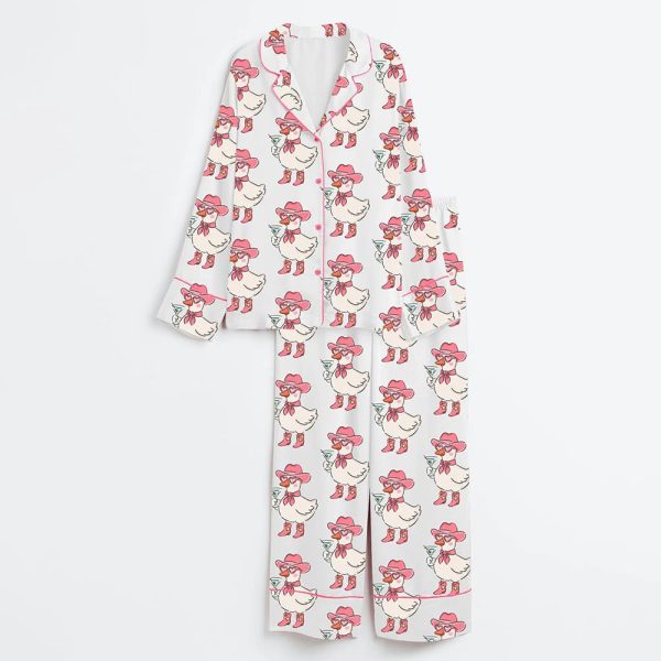 Just A Silly Goose Satin Pajama Set 3
