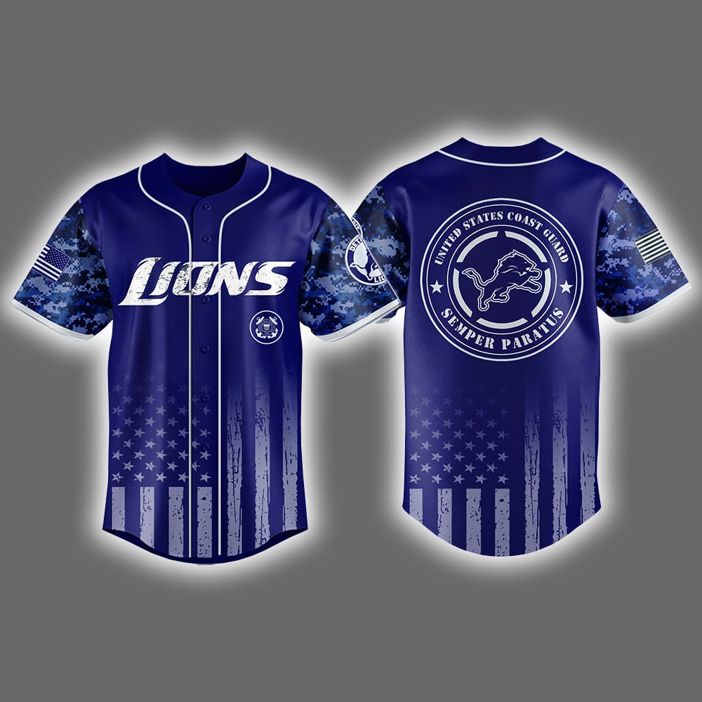 Lions United States Coast Guard Military Appreciation Night Jersey 2025 Lions United States Coast Guard Military Appreciation Night Jersey 2025