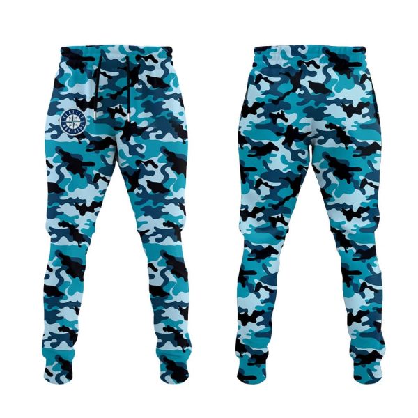 Mariners Salute to Armed Forces Night Camo 2025 Hoodie Joggers Cap 3