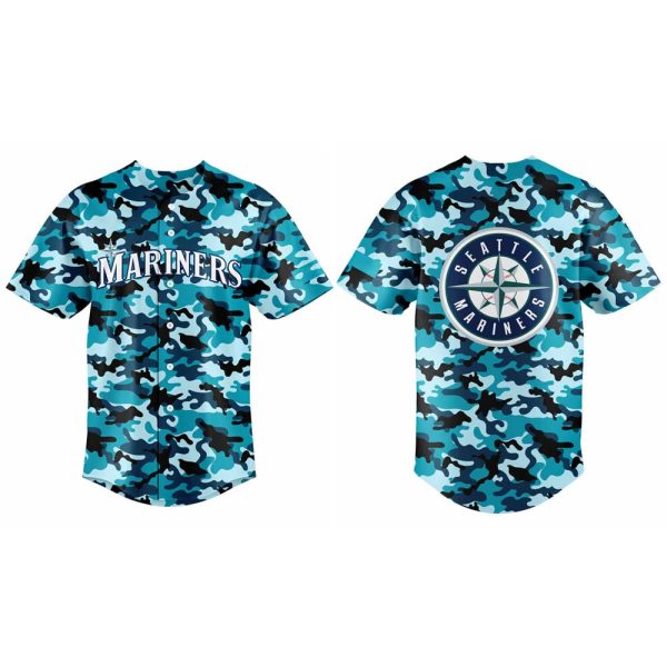 Mariners Salute to Armed Forces Night Camo Jersey 2025 Giveaway