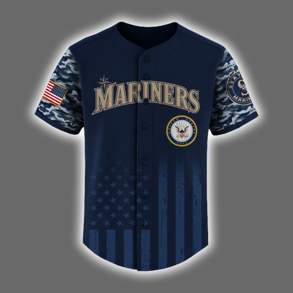 Mariners US Navy Appreciation Night 2025 Baseball Jersey 2