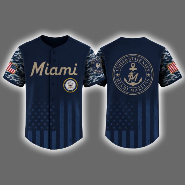 Marlins US Navy Appreciation Night 2025 Baseball Jersey