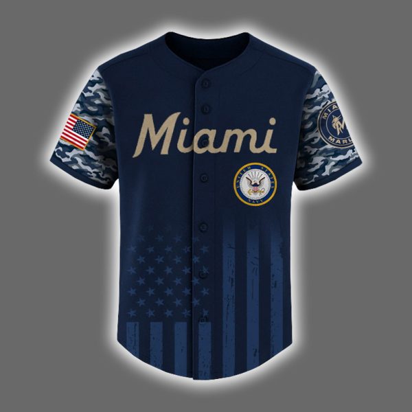 Marlins US Navy Appreciation Night 2025 Baseball Jersey 2