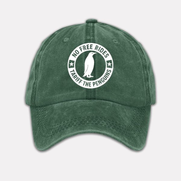 No Free Rides Tariff The Penguins Print Baseball Cap