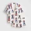Patriotic French Bulldog 4th Of July Dog Satin Pajama Set