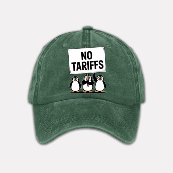 Penguin No Tariffs Print Baseball Cap