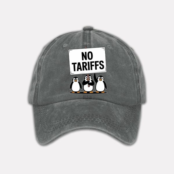 Penguin No Tariffs Print Baseball Cap 3
