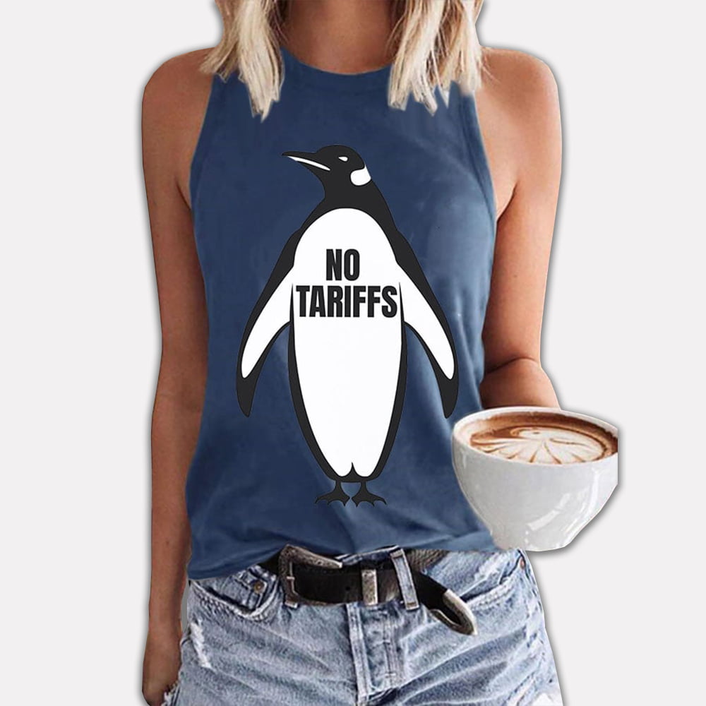 Penguin No Tariffs Print Tank Top Penguin No Tariffs Print Tank Top