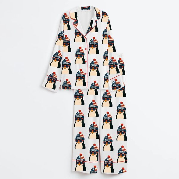 Penguin Resist Hands Off Satin Pajama Set 3