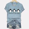 Penguins Don't Pay Tariffs Dumb Ass Printed V-Neck T-shirt