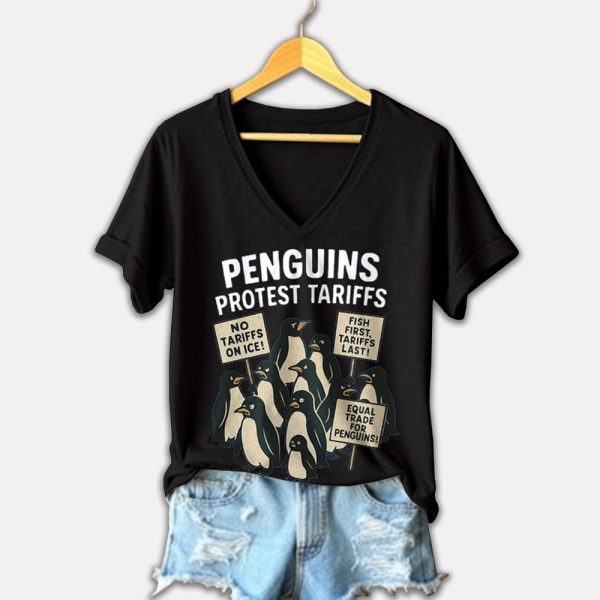 Penguins Protest Tariffs Printed Shirt 2