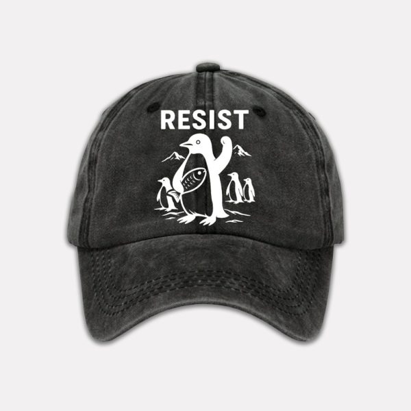 Penguins Resist Print Baseball Cap 3