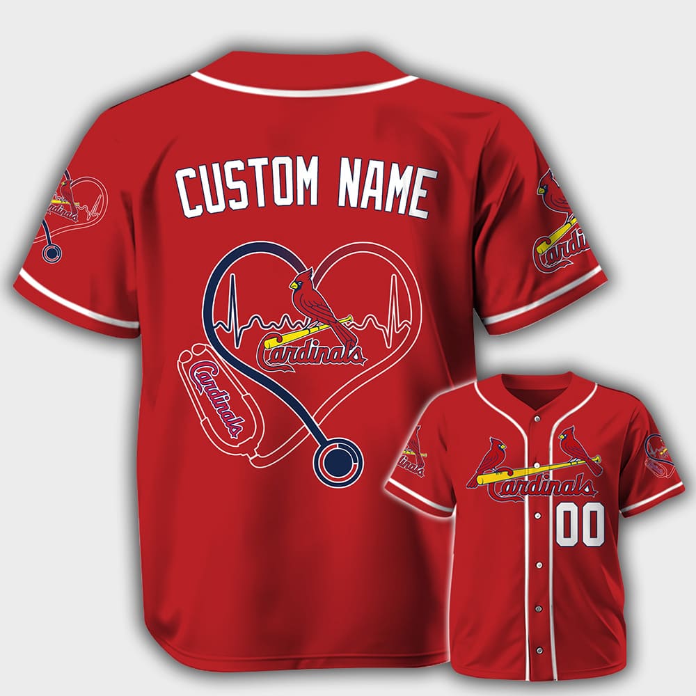 Personalized Cardinals Nurse Heartbeat Baseball Jersey 2025 Personalized Cardinals Nurse Heartbeat Baseball Jersey 2025