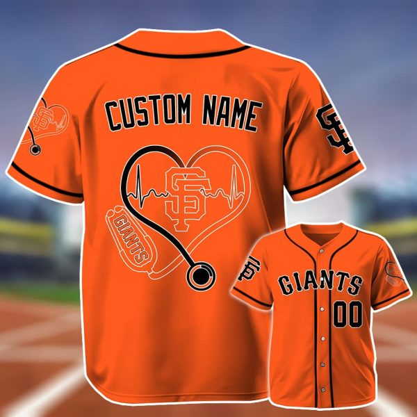 Personalized Giants Nurse Heartbeat Baseball Jersey 2025 2