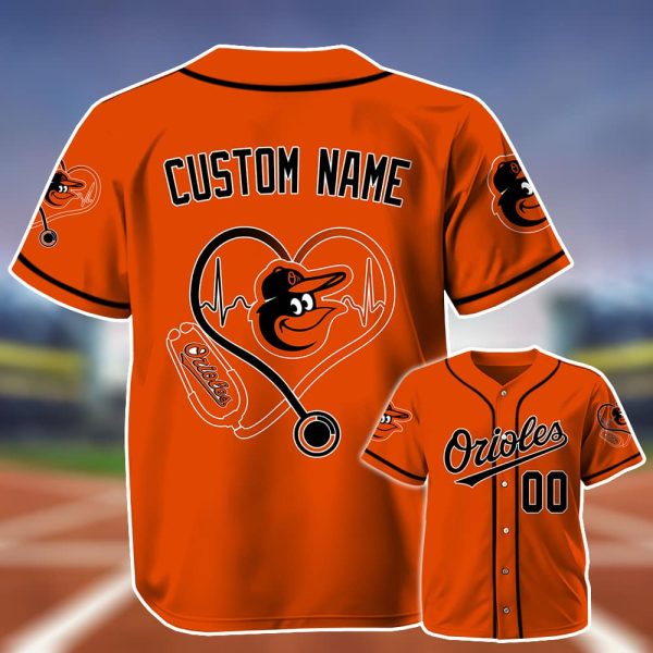 Personalized Orioles Nurse Heartbeat Baseball Jersey 2025 2