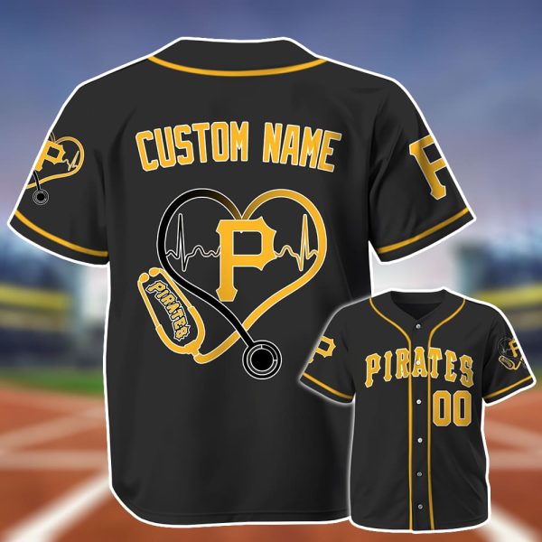 Personalized Pirates Nurse Heartbeat Baseball Jersey 2025 2