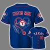Personalized Rangers Nurse Heartbeat Baseball Jersey 2025