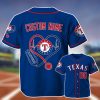Personalized Rangers Nurse Heartbeat Baseball Jersey 2025 2