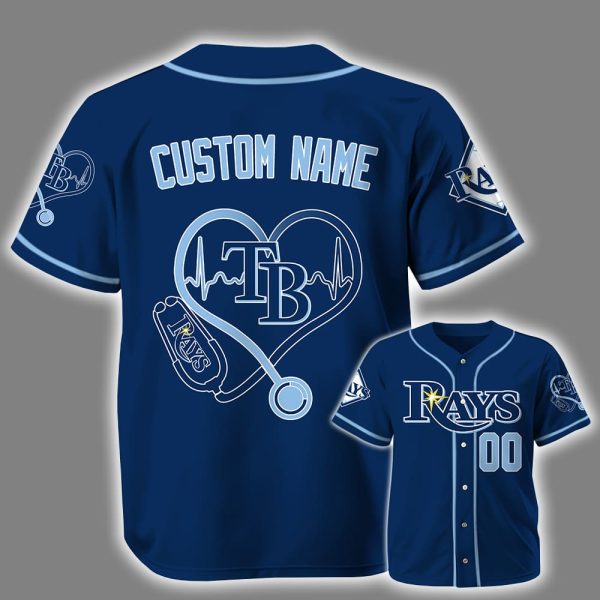 Personalized Rays Nurse Heartbeat Baseball Jersey 2025