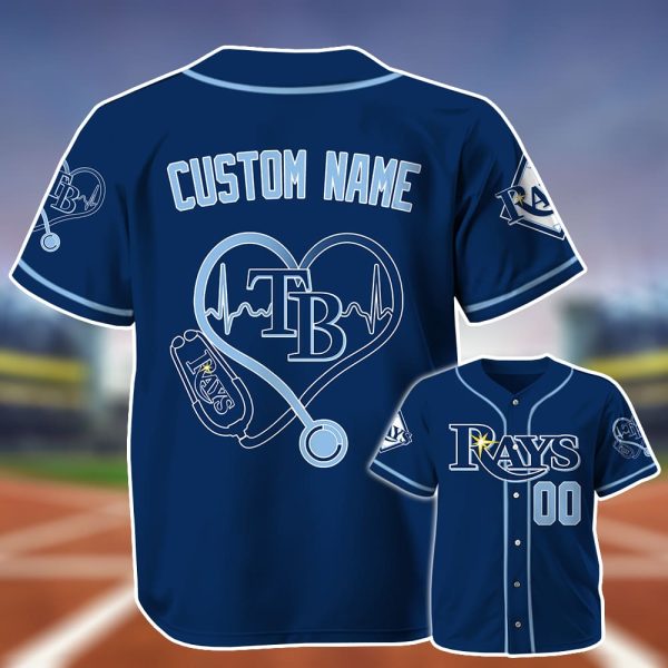 Personalized Rays Nurse Heartbeat Baseball Jersey 2025 2