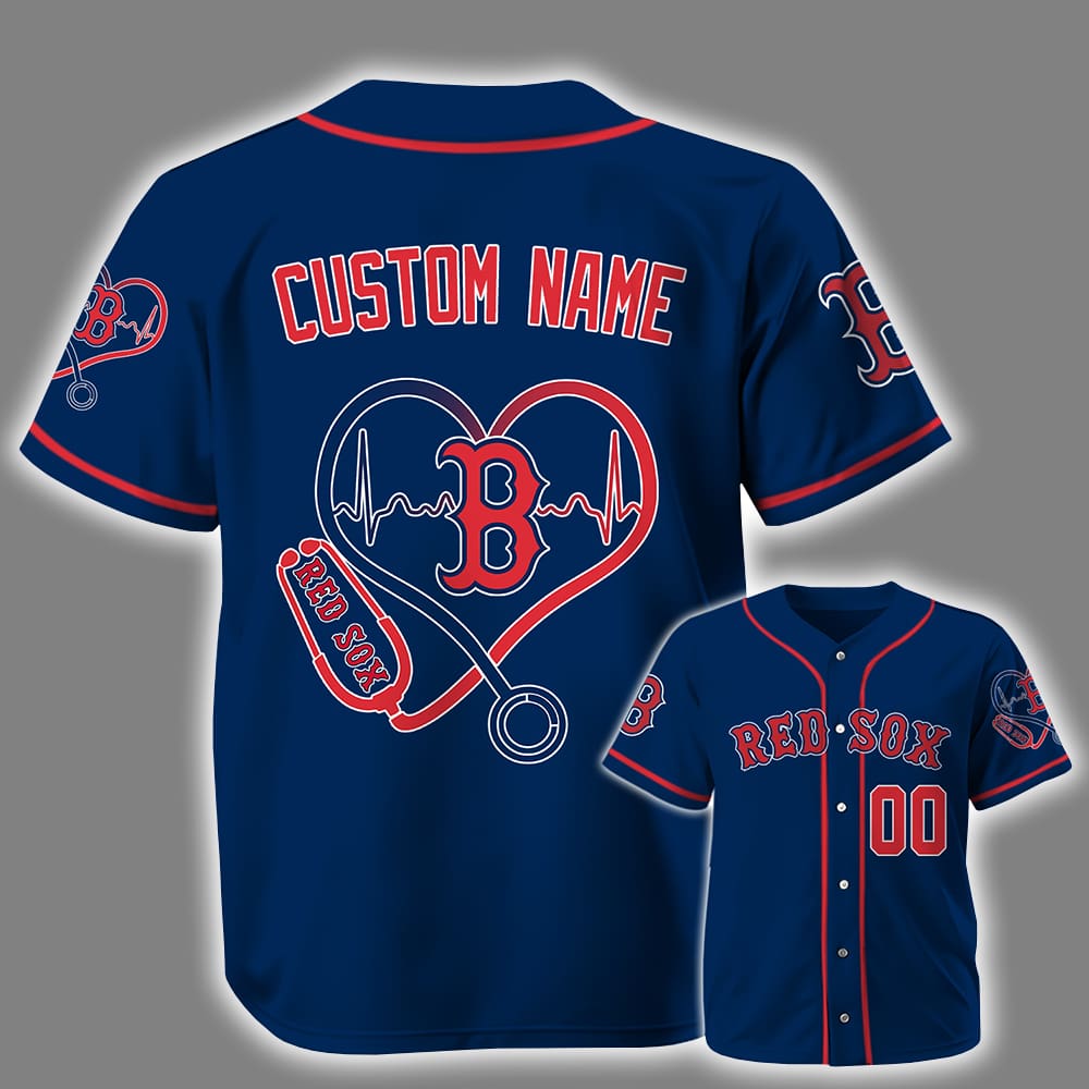 Personalized Red Sox Nurse Heartbeat Baseball Jersey 2025 Personalized Red Sox Nurse Heartbeat Baseball Jersey 2025