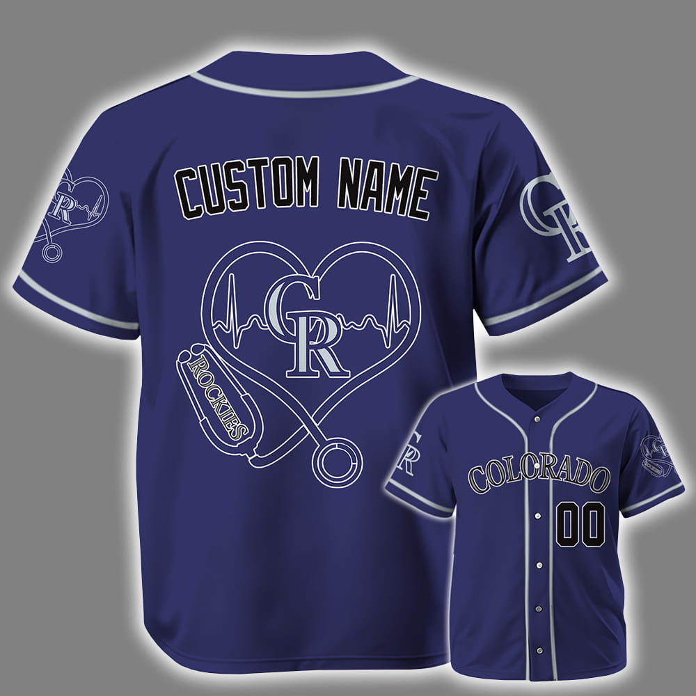 Personalized Rockies Nurse Heartbeat Baseball Jersey 2025 Personalized Rockies Nurse Heartbeat Baseball Jersey 2025