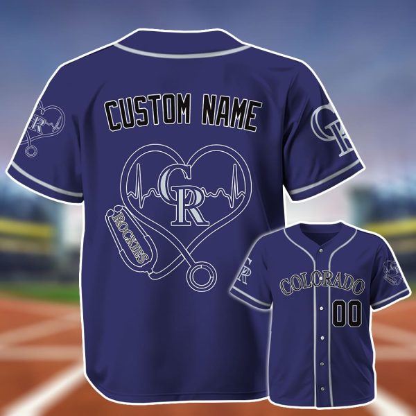 Personalized Rockies Nurse Heartbeat Baseball Jersey 2025 2