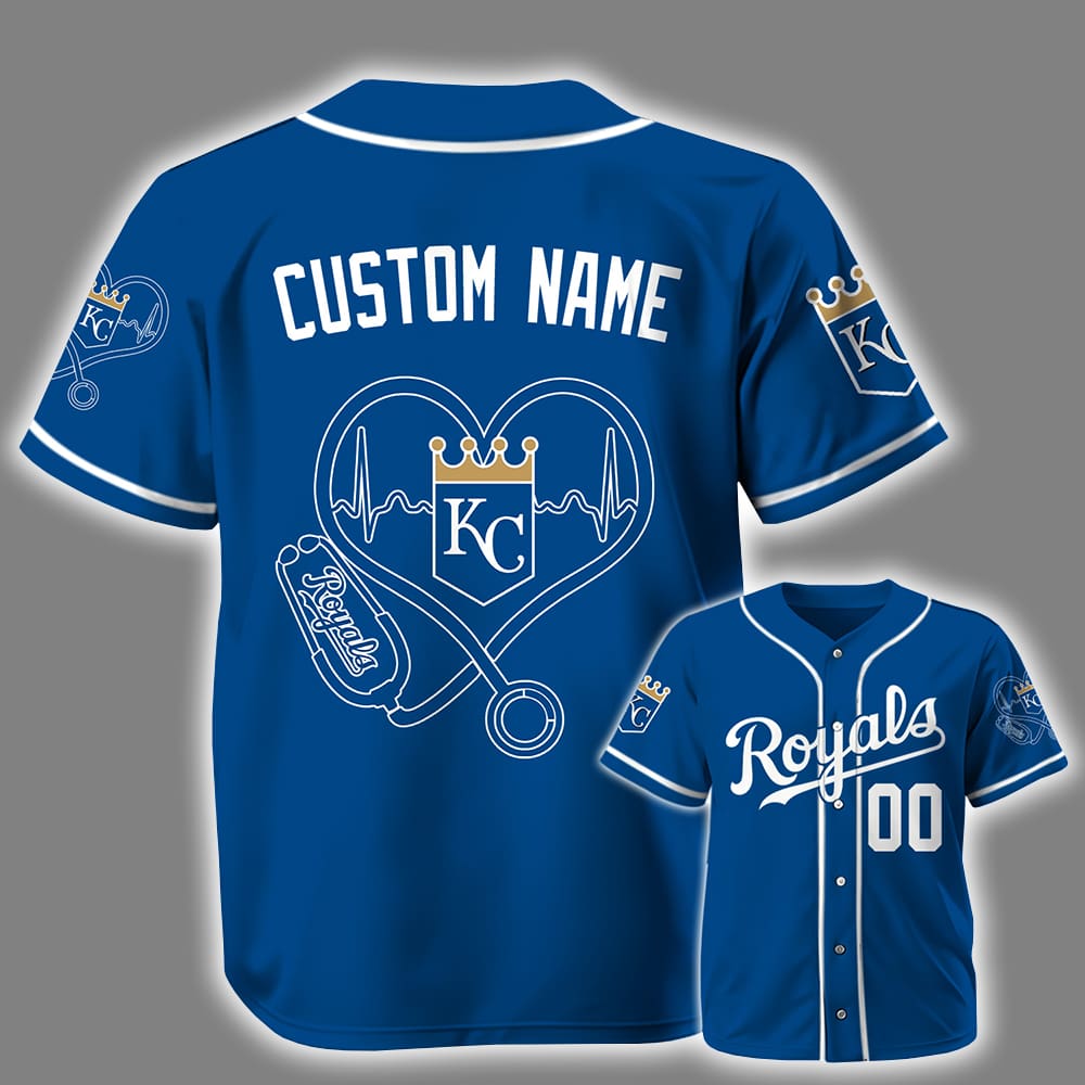 Personalized Royals Nurse Heartbeat Baseball Jersey 2025 Personalized Royals Nurse Heartbeat Baseball Jersey 2025