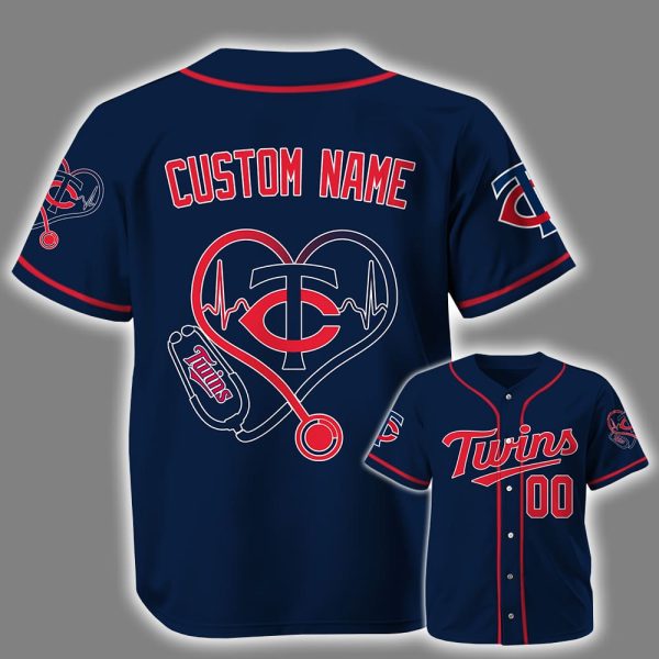Personalized Twins Nurse Heartbeat Baseball Jersey 2025