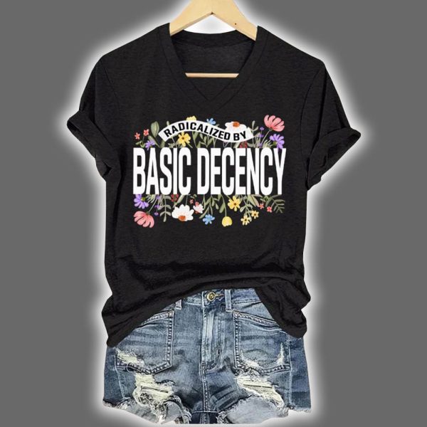 Radicalized By Basic Decency Floral FDT Printed T Shirt 2