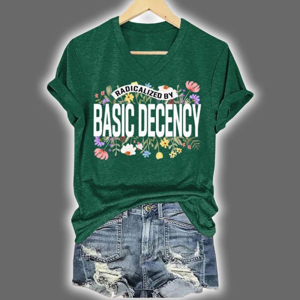 Radicalized By Basic Decency Floral FDT Printed T Shirt 3