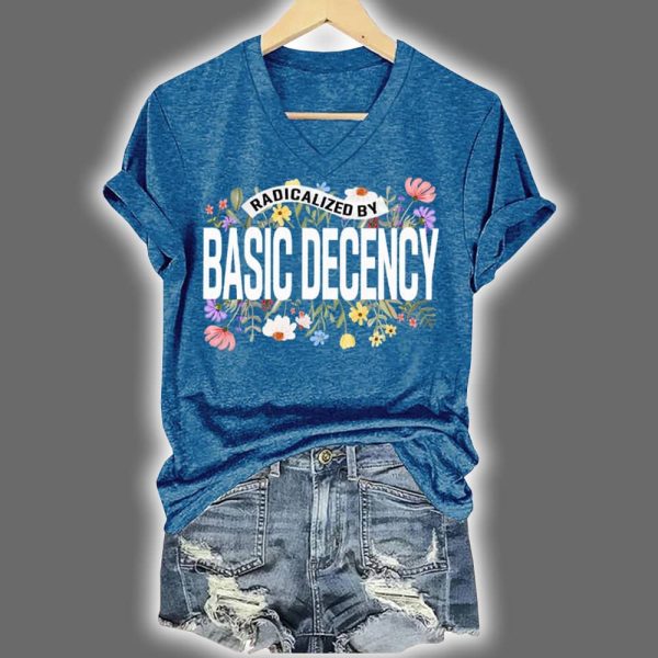 Radicalized By Basic Decency Floral FDT Printed T Shirt 4