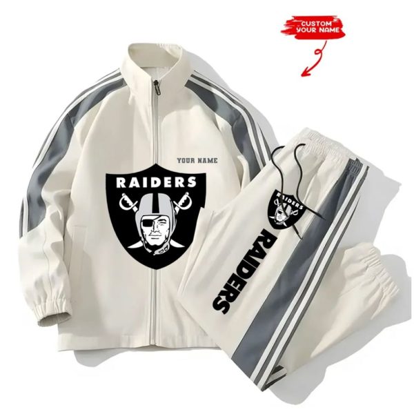 Raiders Football Unisex Style Versatile Sport Set Jacket And Pants