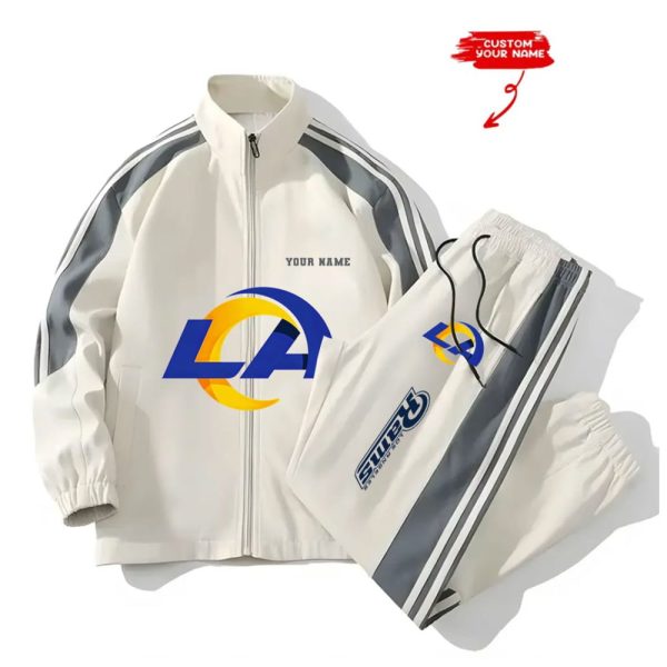 Rams Football Unisex Style Versatile Sport Set Jacket And Pants