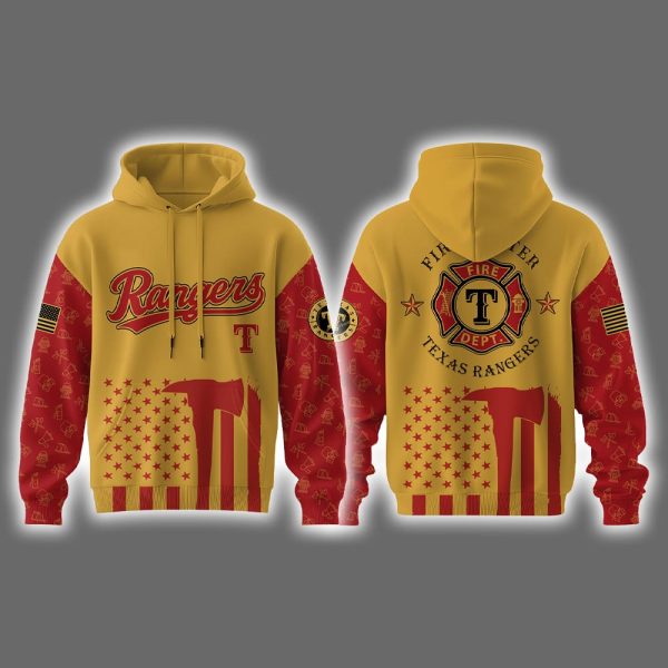 Rangers Firefighter Appreciation Night Hoodie 2025