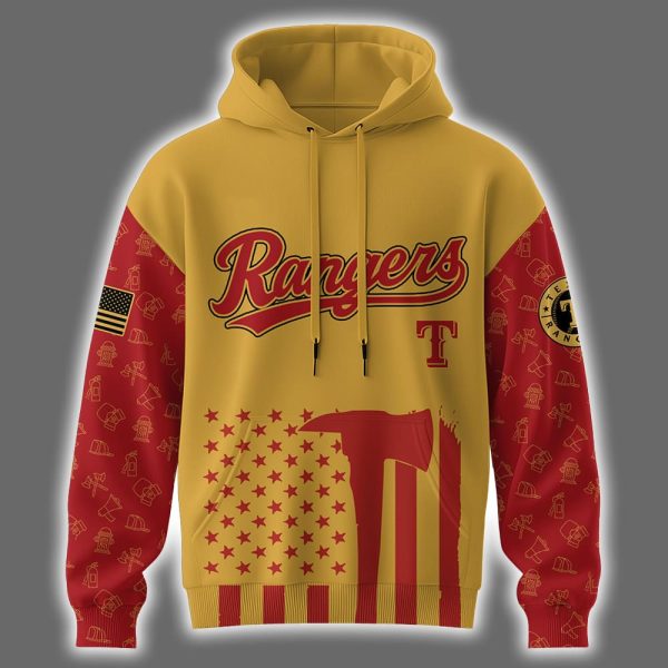Rangers Firefighter Appreciation Night Hoodie 2025 2