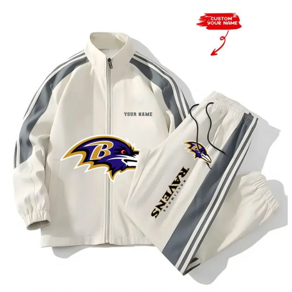 Ravens Football Unisex Style Versatile Sport Set Jacket And Pants