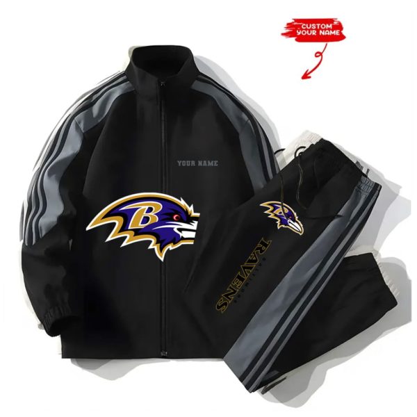 Ravens Football Unisex Style Versatile Sport Set Jacket And Pants 2