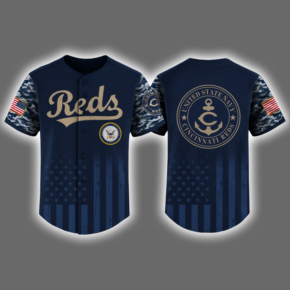 Reds US Navy Appreciation Night 2025 Baseball Jersey Reds US Navy Appreciation Night 2025 Baseball Jersey