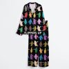 Resist Flippers Up Penguins Against Print Satin Pajama Set 3