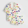 Retro Coquette Autism Awareness Satin Pajama Set