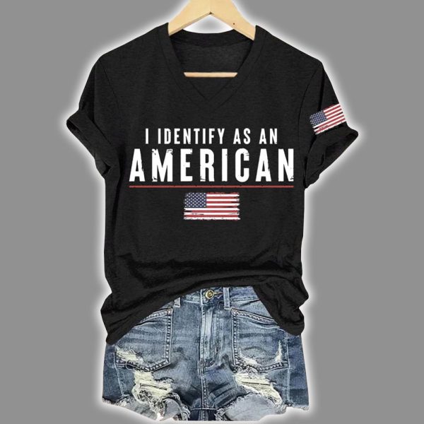 Retro I Identify As An American Printed Shirt