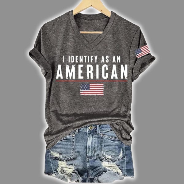 Retro I Identify As An American Printed Shirt 2